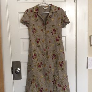 Maxi floral button down dress